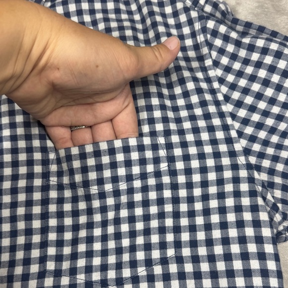 Bonobos Men’s Slim Fit Navy Blue White Gingham Plaid Button Front Shirt Large - Picture 5 of 15